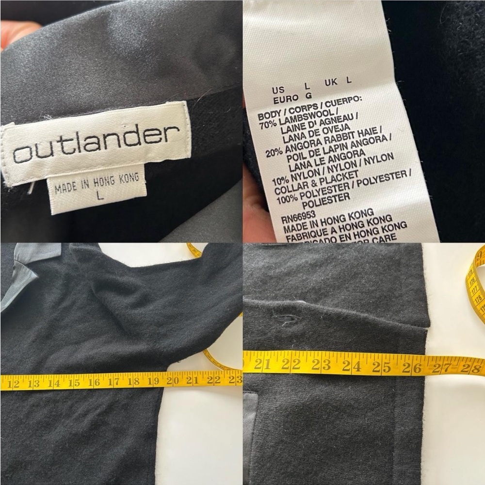 Vintage Outlander Wool button-up Cardigan sweater black Large. - Picture 7 of 8
